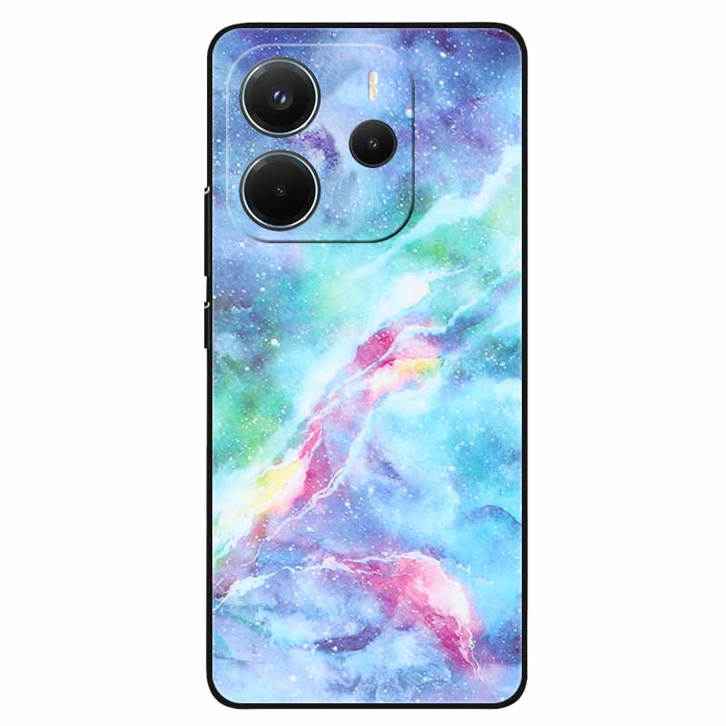 For Redmi Note 14 4G Case Marble Soft TPU Black Phone Cases for Xiaomi Redmi Note 14 5G Global Silicon Cover On Note14 2025 Capa