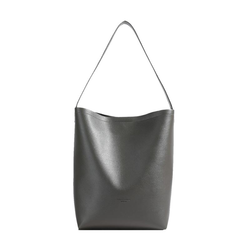 Однотонная сумка-тоут, высокая стоимость, большая вместимость, универсальная сумка через плечо, женская сумка-ведро, повседневная, простая