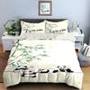 Pandas bamboo accents Bedding Duvet cover sets Duvet covers Pillowcases gifts (1 * Duvet Cover 2 * Pillowcases, without duvet insert)