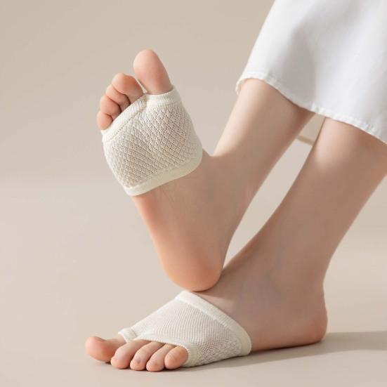 Женские носки с открытым носком, хлопковые, с полуноском, бесшовные, плоские, носки-лодочки, эластичные, массажные носки для передней части стопы, для облегчения боли