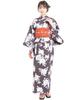 Nishiki Yukata Adult Includes Obi and Easy To Perfect for Fireworks and Classic Patterns Camellia TIW001-ML 2-Way 3-Piece Set, Dress, Separate, 100%
