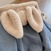 Плюшевая джинсовая куртка для девочек с кроличьими ушками - модное пальто в корейском стиле на осень/зиму
