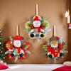 Christmas Plush Doll Door Hanging Decoration Cute Snowman/Santa Claus Wreath for Wall
