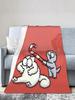 Comfortable Simons Cartoon Cat Blanket Soft Flannel Throw for Bed Sofa Bedroom Decorative Use
