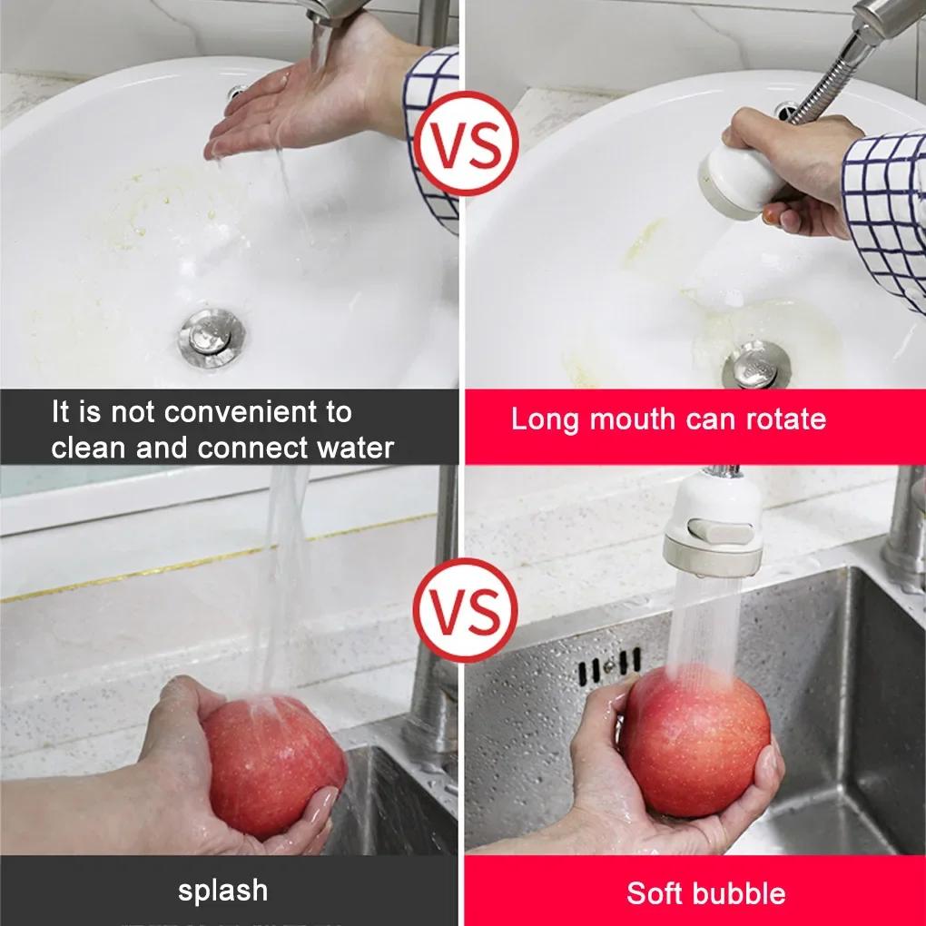 Вращающийся на 360 градусов кухонный смеситель, 3 режима, аэратор, водосберегающий фильтр, удлинитель, адаптер, насадка для смесителя для раковины, аксессуары