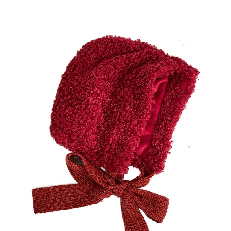 Windproof Lamb Wool Cap Balaclava Women Lei Feng Hat Cute Winter Plush Beanies  Girls