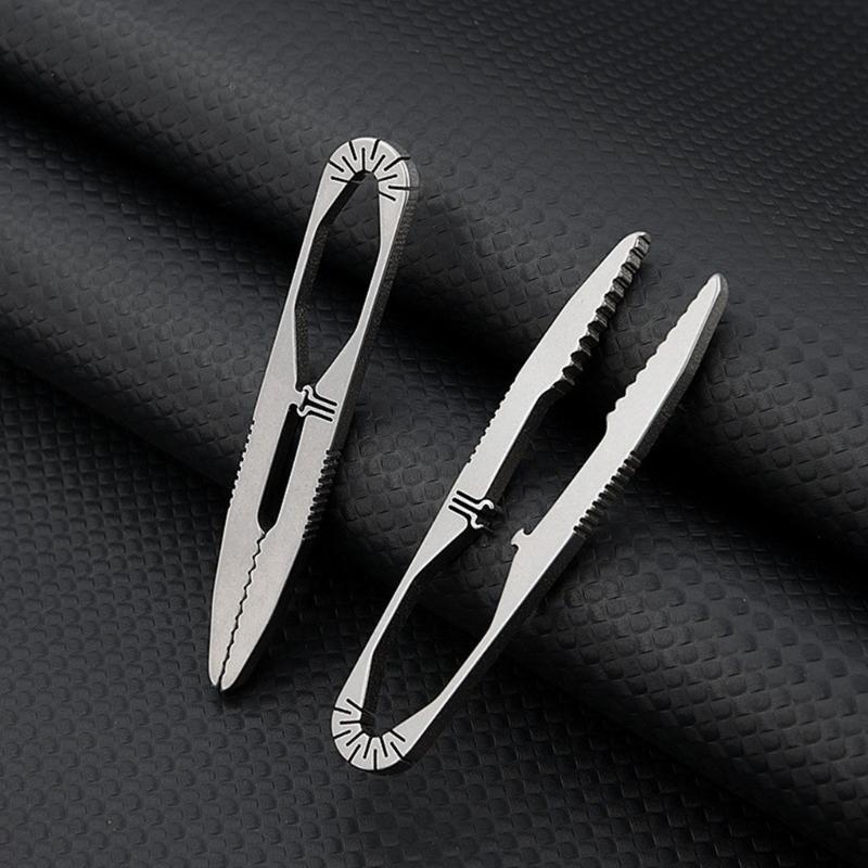 Camping Small Tweezer Titaniums Alloys Tweezer Outdoor Tool Pocket Maintenance Tool Survival Supplies Easy to Use