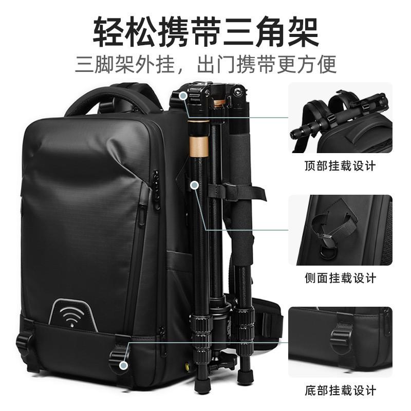 Рюкзак для DSLR-камеры большой емкости, для путешествий на открытом воздухе, с несколькими отделениями, из ткани Oxford, со светоотражающей полосой безопасности