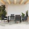 VidaXL Garden Dining Set 5 Pcs Black Braided Resin and Steel 3203316