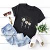 Summer T-Shirt Faith Letters Daisies Print TShirt Soft Premium T Shirt Women Crew Neck Short Sleeve Top Tee Womens Clothing