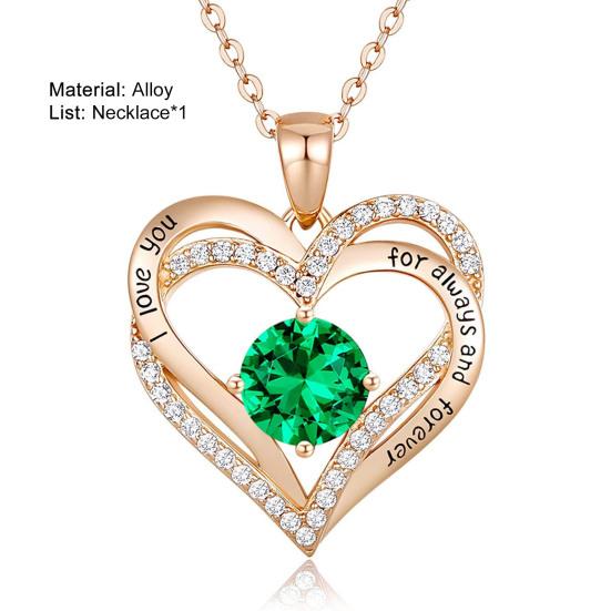 Shining Adjustable Women Necklace Gift Forever Love Heart Pendant Necklace Jewelry Accessories