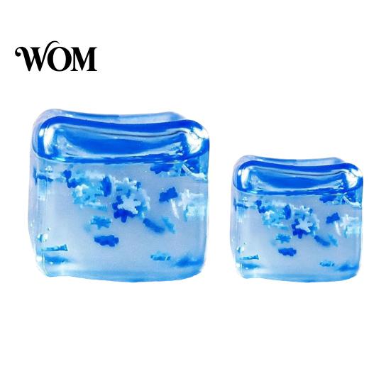 Handheld Sensory Stress Reliever Balls Ice Cube with Snowflakes Inside, Squeeze Toy Fidget, Slow Rise Compact Stimulator for Kids and Adults