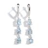 Gorgeous Silver Dangling Earrings for Lady Natural Aquamarine March Birthstone Light Luxury Fancy Jewelry Dating Romantic Gift