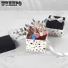 10pcs Gift Boxes with Lids Square Treat Boxes with White Ribbon Paper Party Favors Boxes Candle Boxes Elegant Black & White Gift Boxes