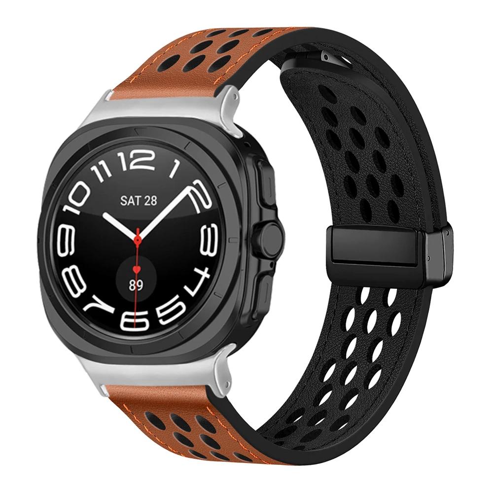 Кожаный ремешок для Samsung Galaxy Watch ultra Strap 47 мм, браслет Correa Accessories для Samsung Galaxy Watch 7 Ultra Band 47 мм