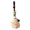 Weave Rope Wooden Carved Rabbit Keychain Beads Car Keyring Cute Wood Rabbit Dolls Pendant  Students