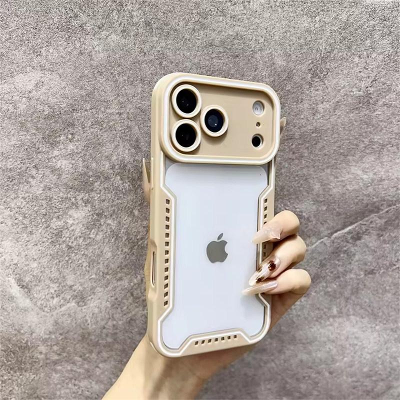 Прозрачный модный чехол из стекла для iPhone 17 Pro Max Air 16 Pro 15 14 13 Ударопрочная защита Изменение серии 17