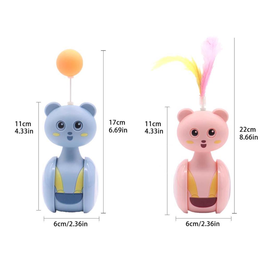 Игрушка-неваляшка для кошки: Самостоятельная игра для развлечения с забавной дразнилкой-перышком для котят.