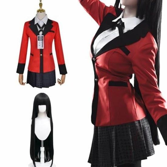 ZOMOZO Парик для косплея Jabami Yumeko Костюм на Хэллоуин Форма для взрослых Набор из 7 предметов