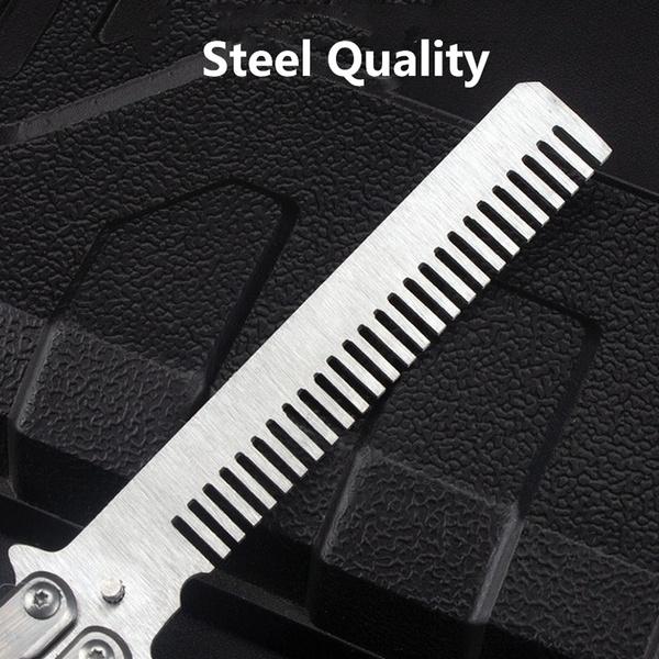 1pc Foldable Comb Stainless Steel Practice Training Butterfly Knife Comb Beard & Moustache Brushes Hairdressing Styling Tool