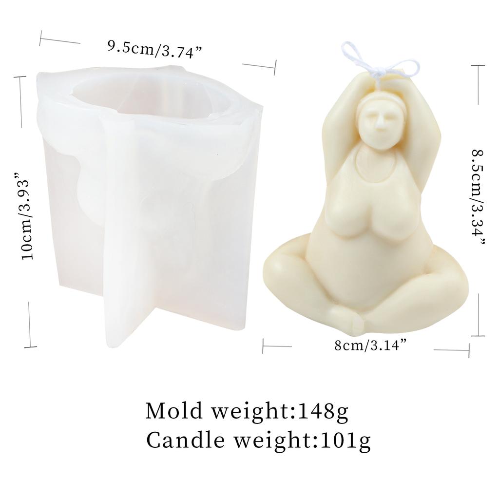 3D Форма женского тела Форма для свечей Поза йоги для мыла ручной работы Эпоксидная смола полимерная глина DIY Ароматизированный гипс Эпоксидная смола