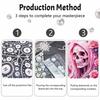Halloween pink floral pearl painting art full pearl handmade diy home decorations