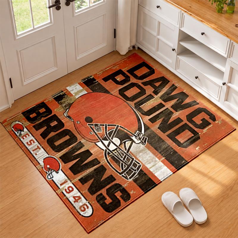 Cleveland Browns Carpet Door Mat for Living Room or Bedroom Protective Mat Under Chair Office Decoration Christmas Gift Birthday Present