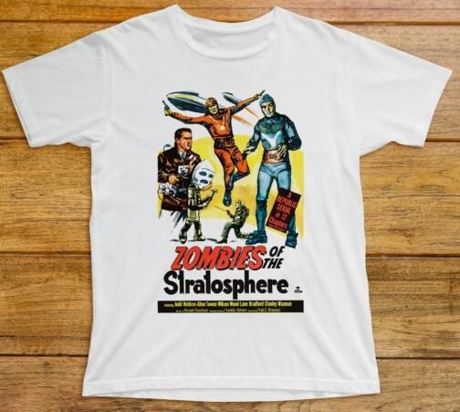 Футболка Zombies Of The Stratosphere 719 Серийная Научная фантастика Сай-фай Захватчики