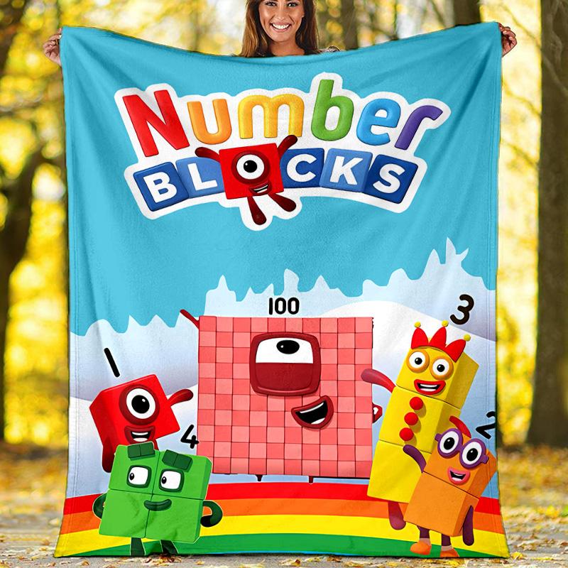 Numberblocks printed throw blanket—lightweight,soft,warm;versatile blanket for all seasons—perfect as &air-conditioning throw,nap blanket