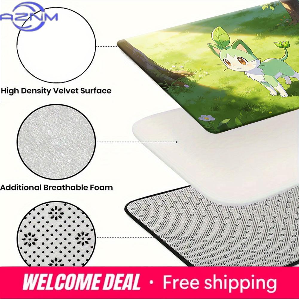 Sprigatito Anime Style Print Doormat Non-Slip Absorbent Floor Mat for Indoor Entrance Home Decor