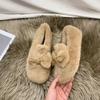 3543 Women's Shoes 41 with Skirt Bow Fluffy Shoes Winter Velvet Warm-soled Beanie Cotton Shoes