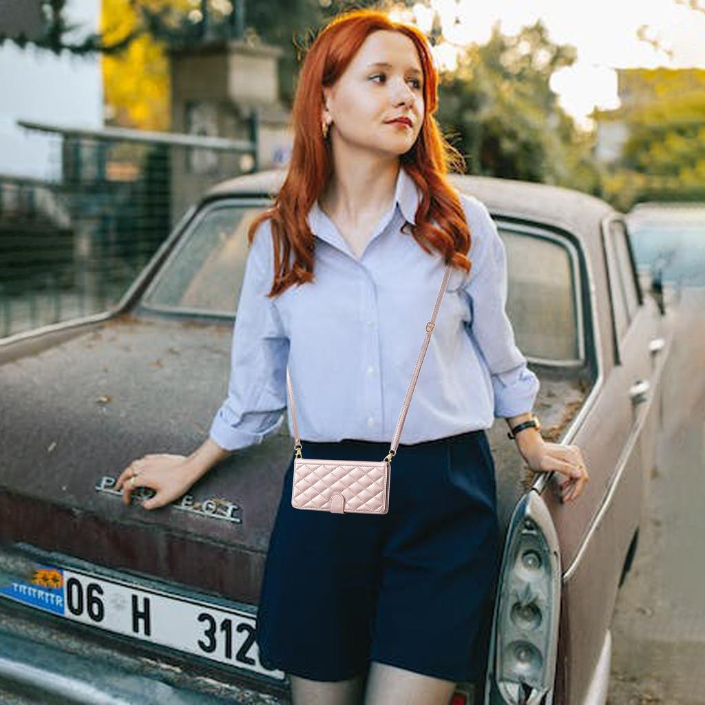 Подходит для Samsung A54 Маленькая сумка-кроссбоди с ароматом, отделение для карт, чехол для мобильного телефона A34, кожаный чехол с бриллиантовой откидной крышкой для карт, женский кожаный чехол