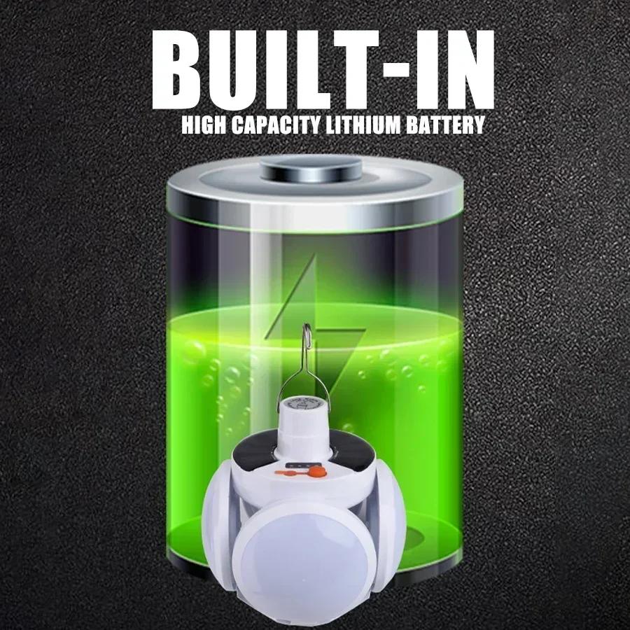 Солнечный складной футбольный фонарь Перезаряжаемая светодиодная лампа Уличный кемпинг Ночной рынок Торговая палатка Отключение электроэнергии Аварийное освещение Фонарик