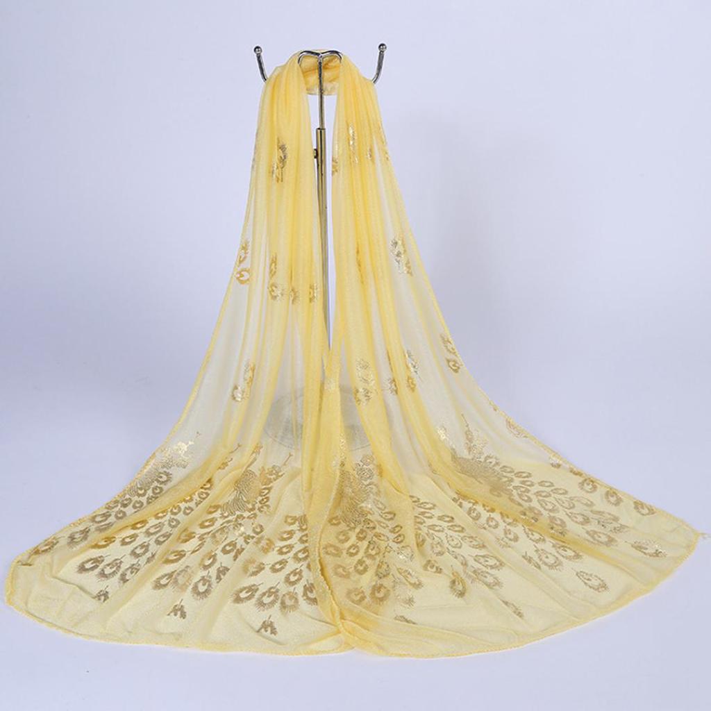 Women Peacock Scarf Long Soft Spring Autumn Wrap Twelve Colors Beach Shawl