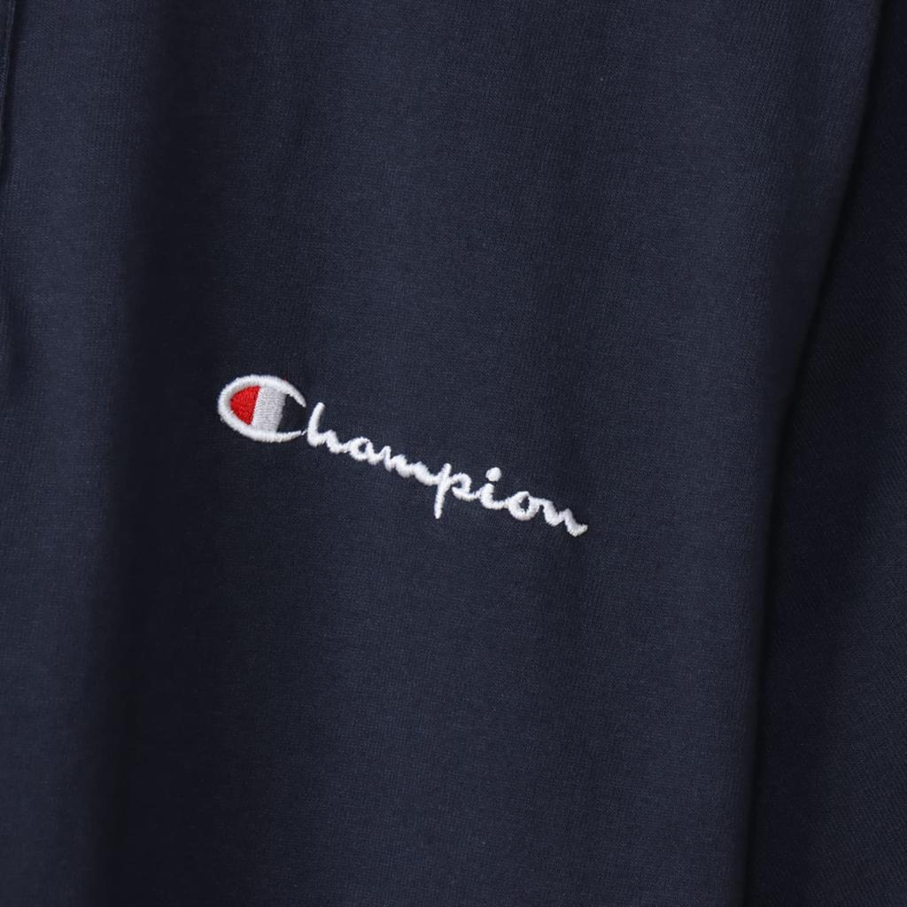 Мужская базовая рубашка поло Champion с вышитым логотипом, темно-синяя, размер XL, 100% хлопок, короткий рукав, эксклюзив Amazon.co.jp, C3-X361Z