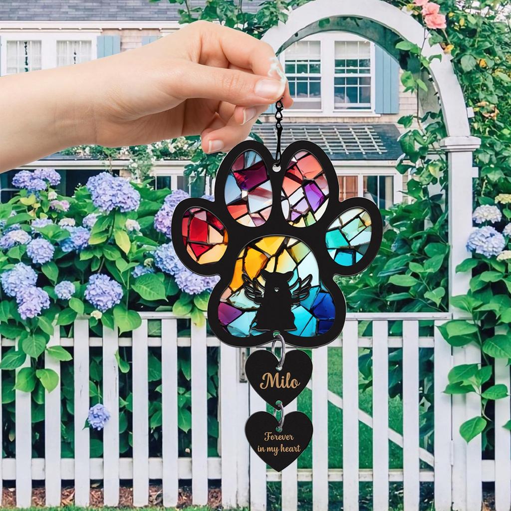 Мемориальный ловец солнца для домашних животных, персонализированный мемориальный ловец солнца для домашних животных с индивидуальной породой и именем собаки