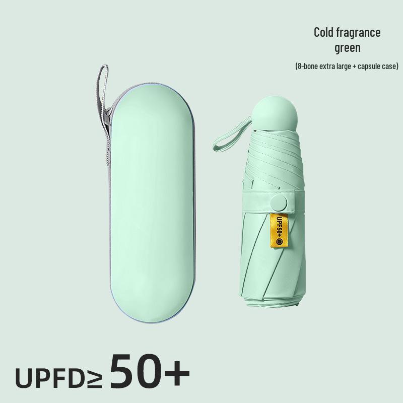 Компактный складной зонт с защитой от УФ-лучей и черной подкладкой