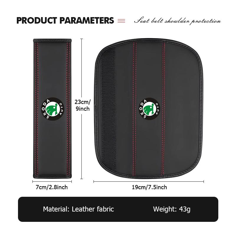 WWUH6 1/2PCS Car Seat Belt Safety Belt Shoulder Cover Auto Accessories For Skoda Octavia Superb RAPID FABIA KAMIQ KAROQ KODIAQ YETI