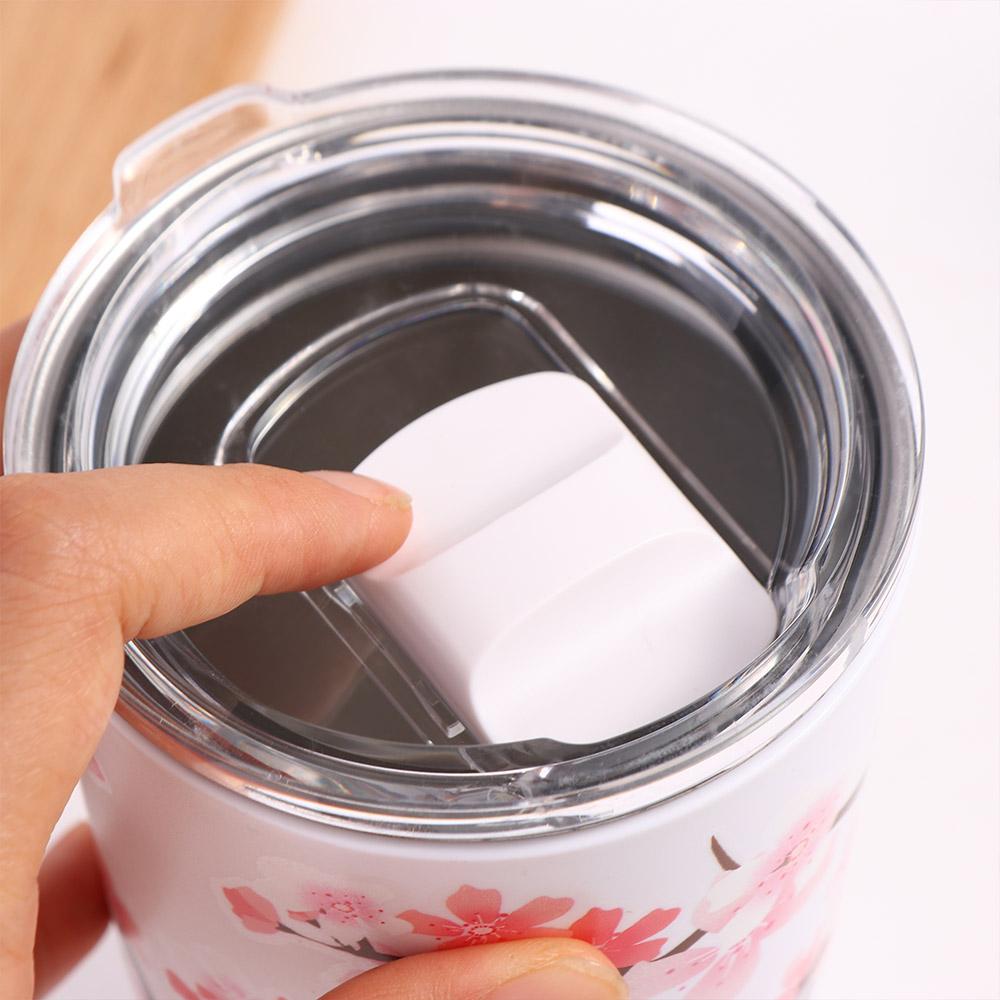 Layer Stainless Steel Insulated Cherry Blossom Thermos Cup Coffee Tumbler Vacuum Flask Water Bottle