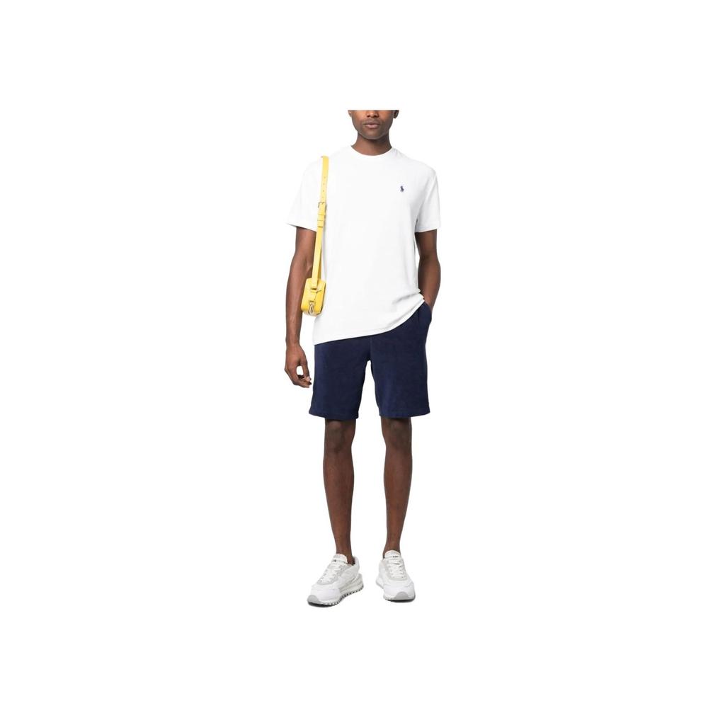 Polo Ralph Lauren SS23 Solid Color Casual Small Logo Embroidered Drawstring Straight Leg Shorts Men Shorts Navy-Blue 710901046-003