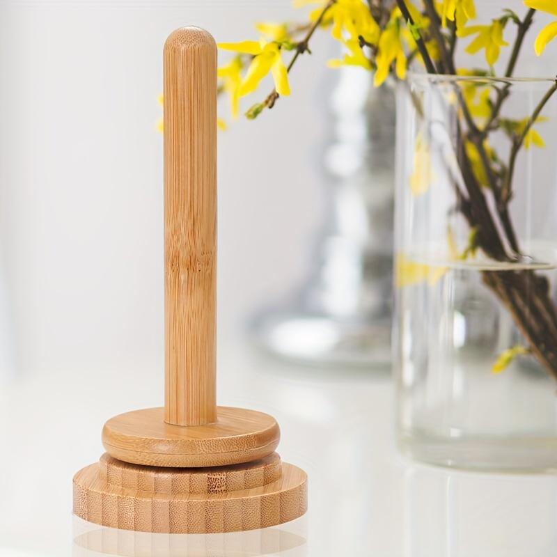 Bamboo Wood Knitting & Crochet Skein Spool Holder - Rotating Spool with Sturdy Base, Smooth Spinning Yarn Ball Winder for Knitting Needles, Crochet
