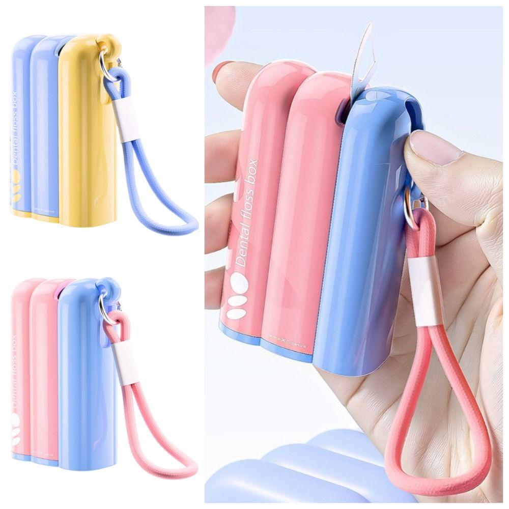 Dustproof Floss Stick Storage Box Press-on Floss Dispenser Automatic Pop Dental Floss Box Hotel