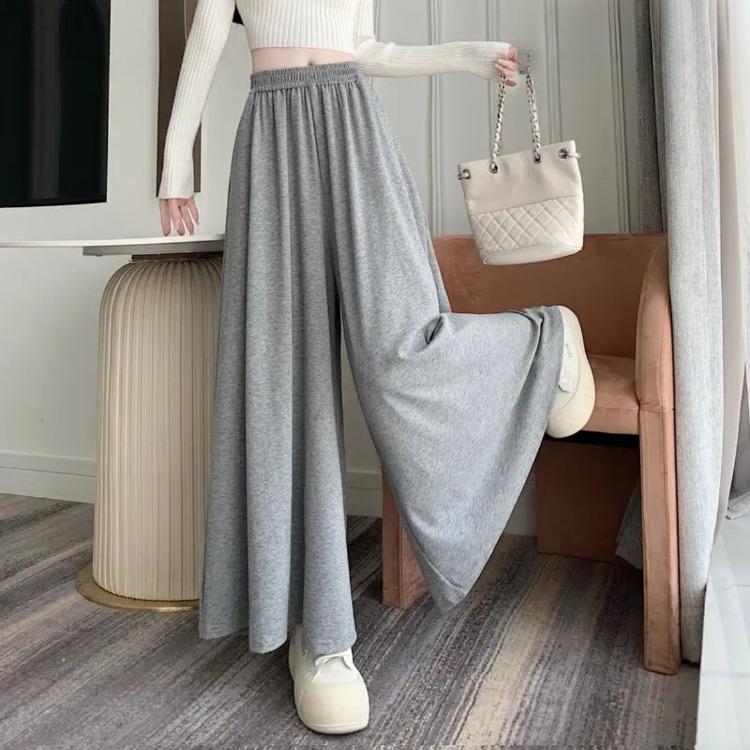 Модная юбка-трапеция с высокой талией, однотонная, широкая, с эффектом похудения, для осени/зимы