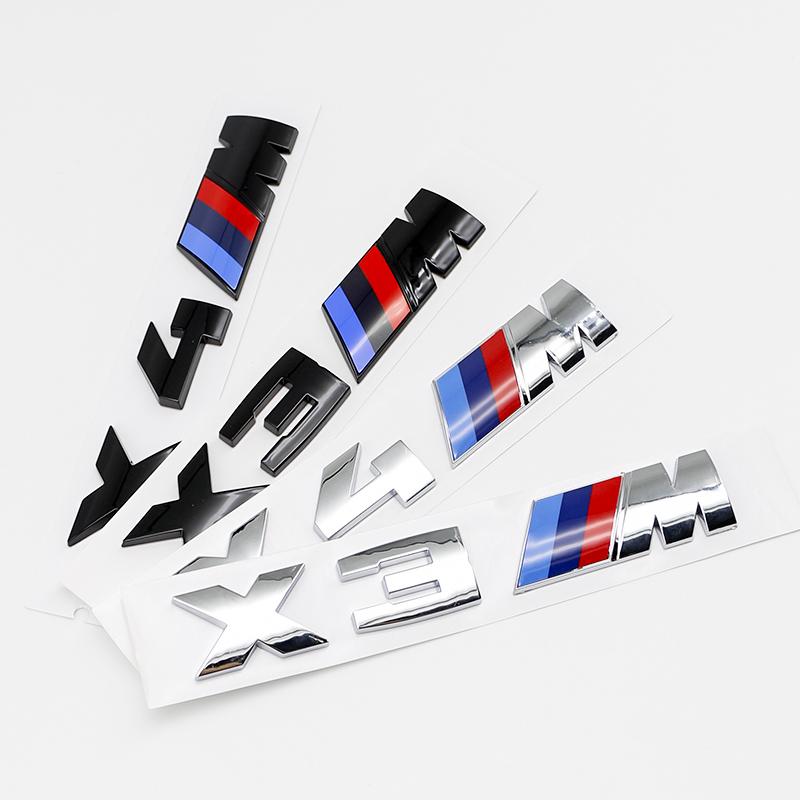 SQLI6 ABS Car Trunk Badge Emblem M Series Numbers For BMW X3M X2M X5M M6 X4M F48 G01 E84 E83 F39 F10 F30 G11 Auto Tuning Accessories