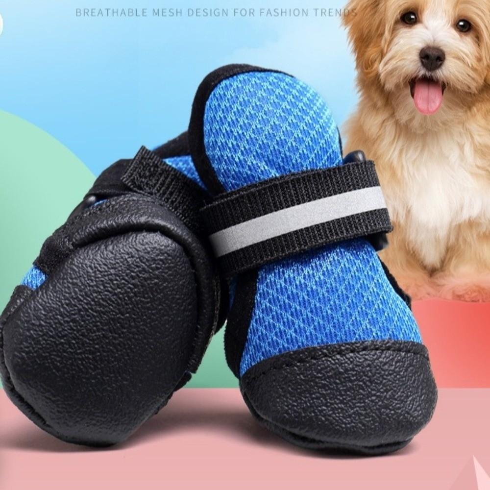 4 pcs/set Anti-slip Pet Shoe Cover Soft Sole Dog Walking Boots Puppy Feet Cover Running Activities