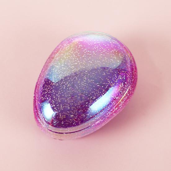 Блестящая овальная расческа для волос, мягкая щетина, массаж кожи головы, портативная дорожная, антистатическая, мини-расческа в форме яйца, детская, взрослая, для укладки волос, распутывающая щетка