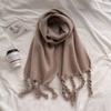 Luxury Cashmere Bright Solid Colors Women Scarf Winter Shawl and Wrap Bandana Pashmina Tassel Female Foulard Thick Blanket