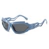 Geometric Frame Cyber Y2K Sunglasses Men Sporty Wrap Around Intricate Cutouts Sun Glasses Women Fashion Luxury Brand Punk Shades