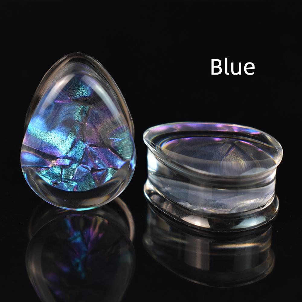 2 шт. 8-50 мм, разноцветные каплевидные ушные манометры, туннели, двойная расклешенная вилка, растягиватель для ушей, расширитель, ювелирные изделия для пирсинга для женщин и мужчин