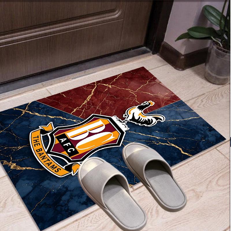 Bradford City AFC Pattern Rug, Indoor/Outdoor Mat, for Picnic, Gameroom, Bedroom, Office, Living Room, Home Decor Carpet, Birthday Gift